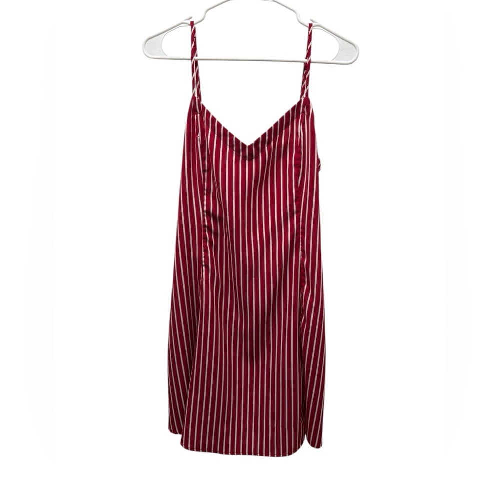 Modcloth Red Striped Slip Dress